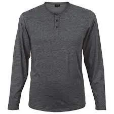 145G Henley T-Shirt Long Sleeve