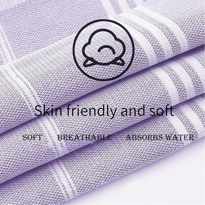 1pcs Large Turkish Cotton Poncho Towel Surf Poncho Changing Towel Robe with Hood and Front Pocket Absorbent Wearable Towel Hooded Beach Towel for Adult Man Women Beach Pool (Purple, Large)