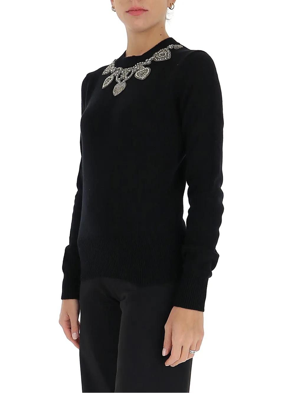 Alexander McQueen Embellished Neckline Jumper