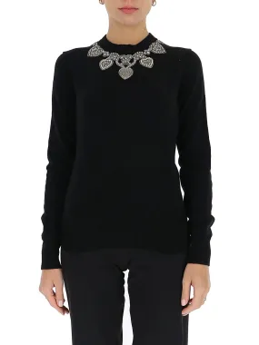 Alexander McQueen Embellished Neckline Jumper
