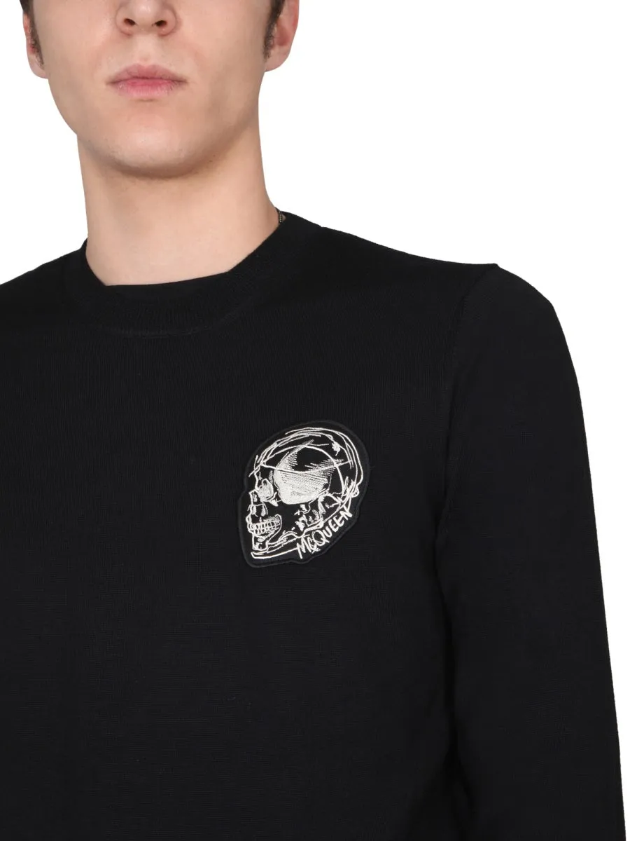 Alexander McQueen Skull Patch Knit Jumper