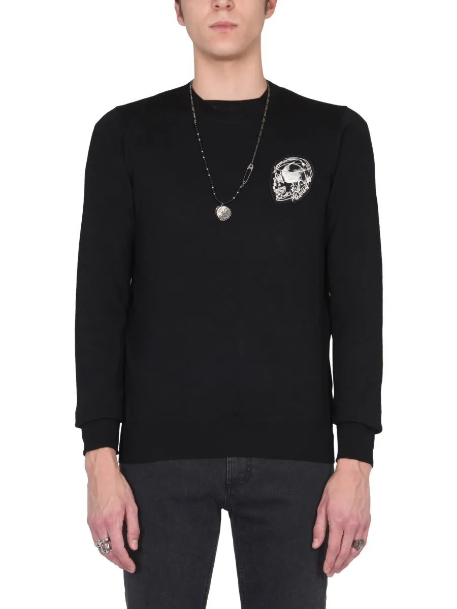 Alexander McQueen Skull Patch Knit Jumper
