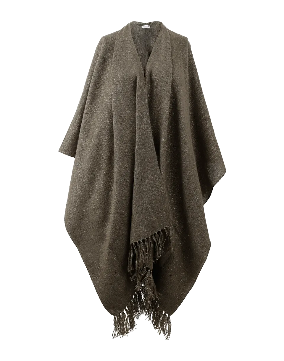 Alpaca Metallic Fringe Poncho
