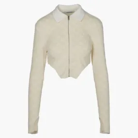 Ambush Monogram Jacquard Cropped Jacket White