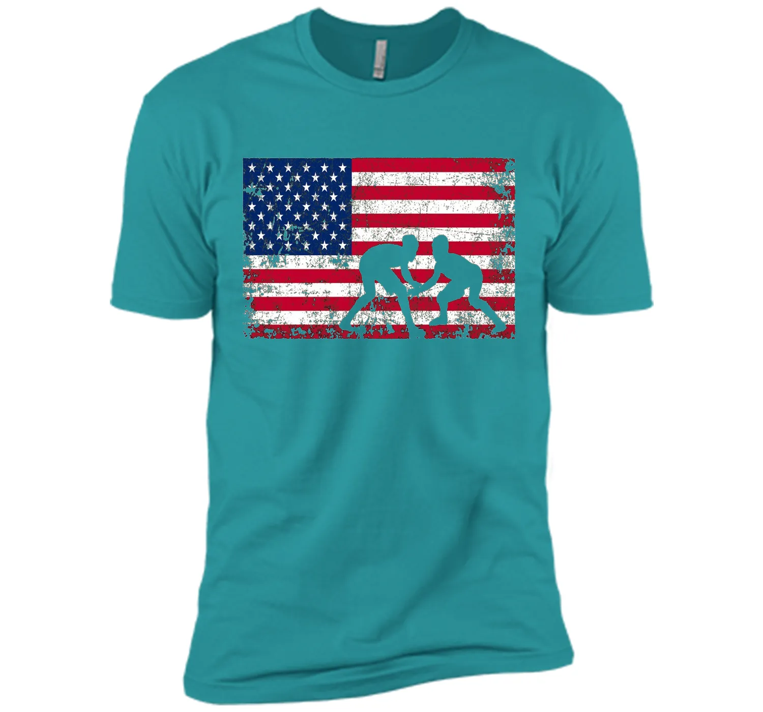 American Flag Wrestling T-shirt - Wrestling Team Gift