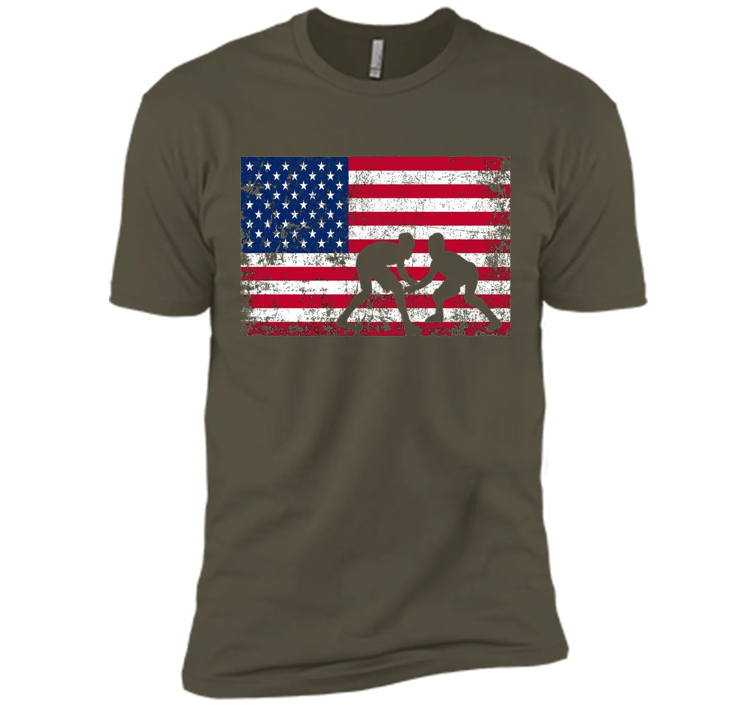 American Flag Wrestling T-shirt - Wrestling Team Gift