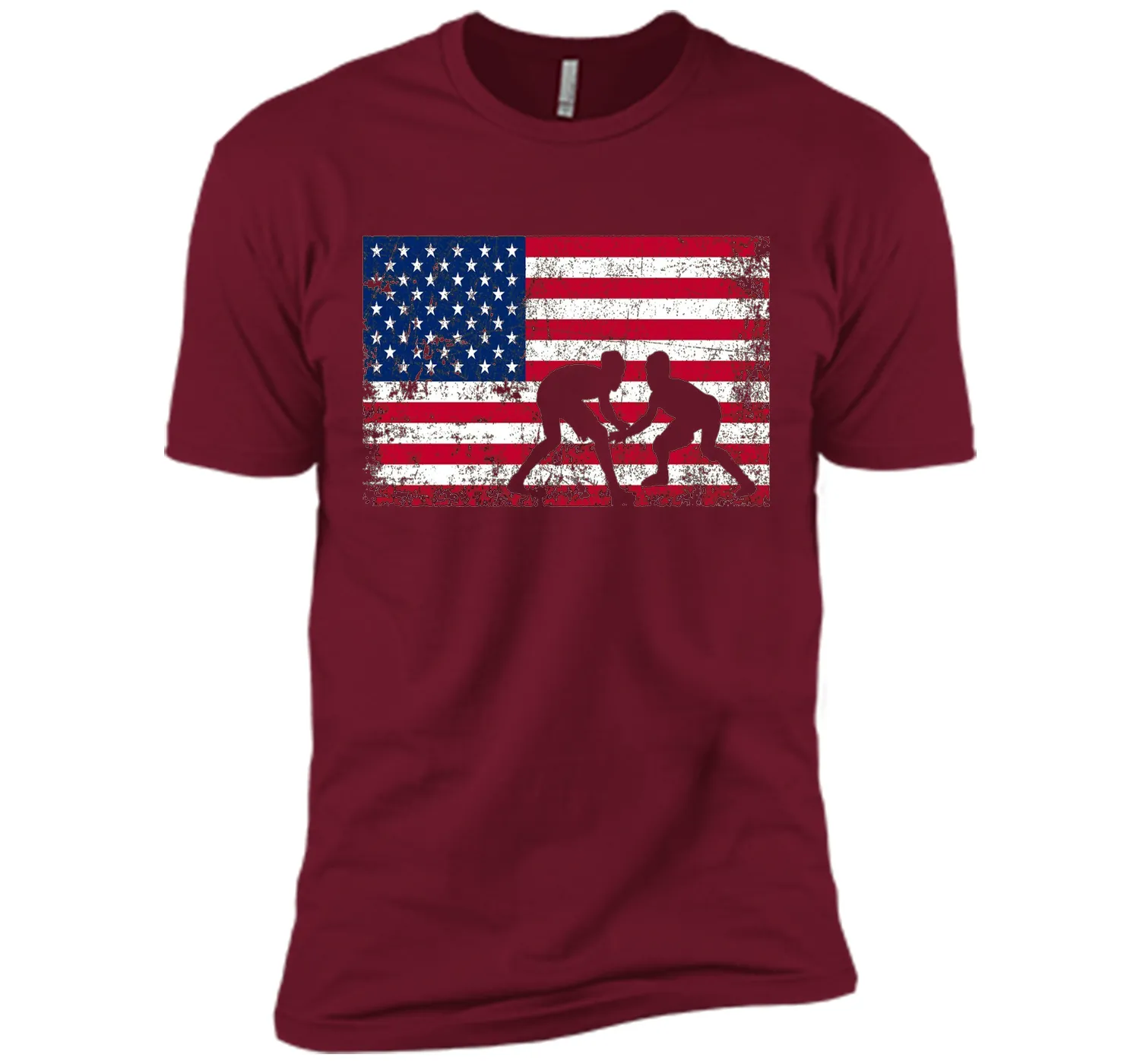 American Flag Wrestling T-shirt - Wrestling Team Gift