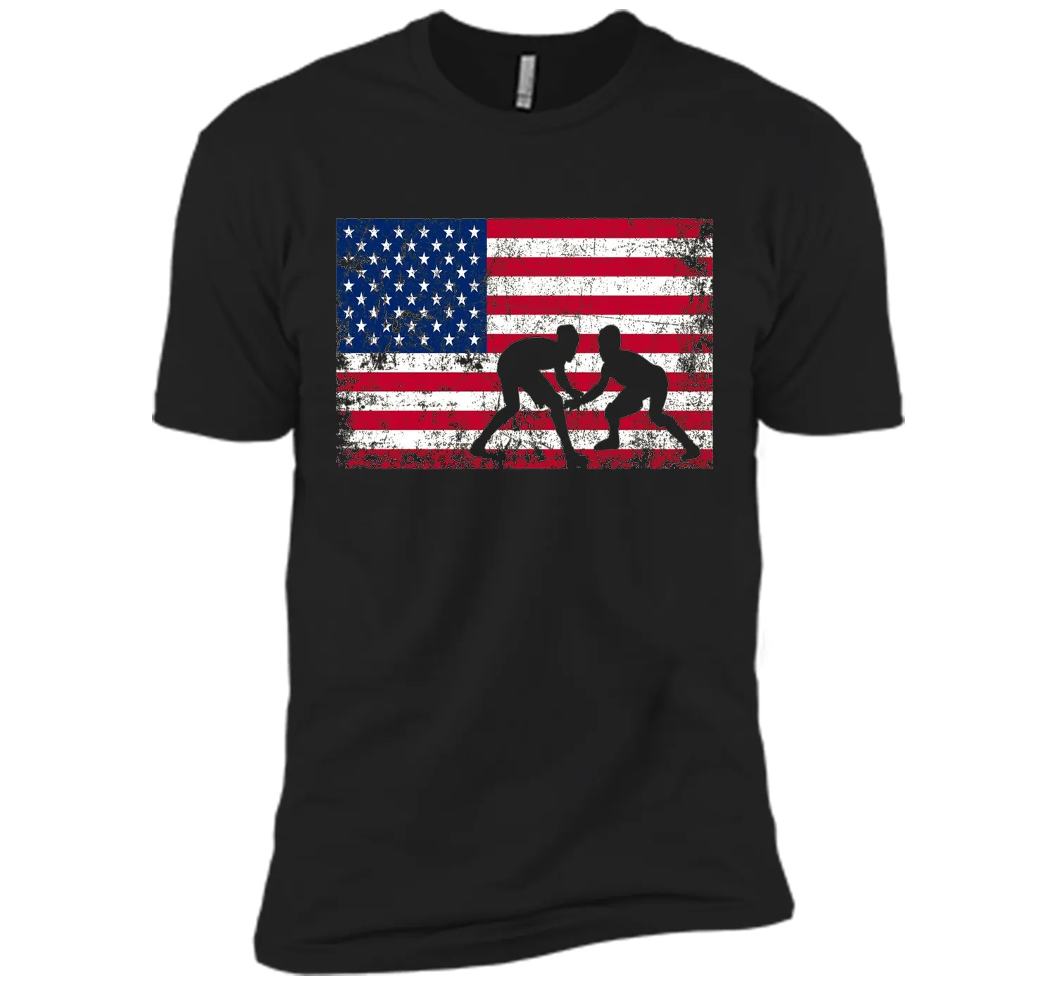 American Flag Wrestling T-shirt - Wrestling Team Gift
