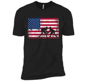 American Flag Wrestling T-shirt - Wrestling Team Gift