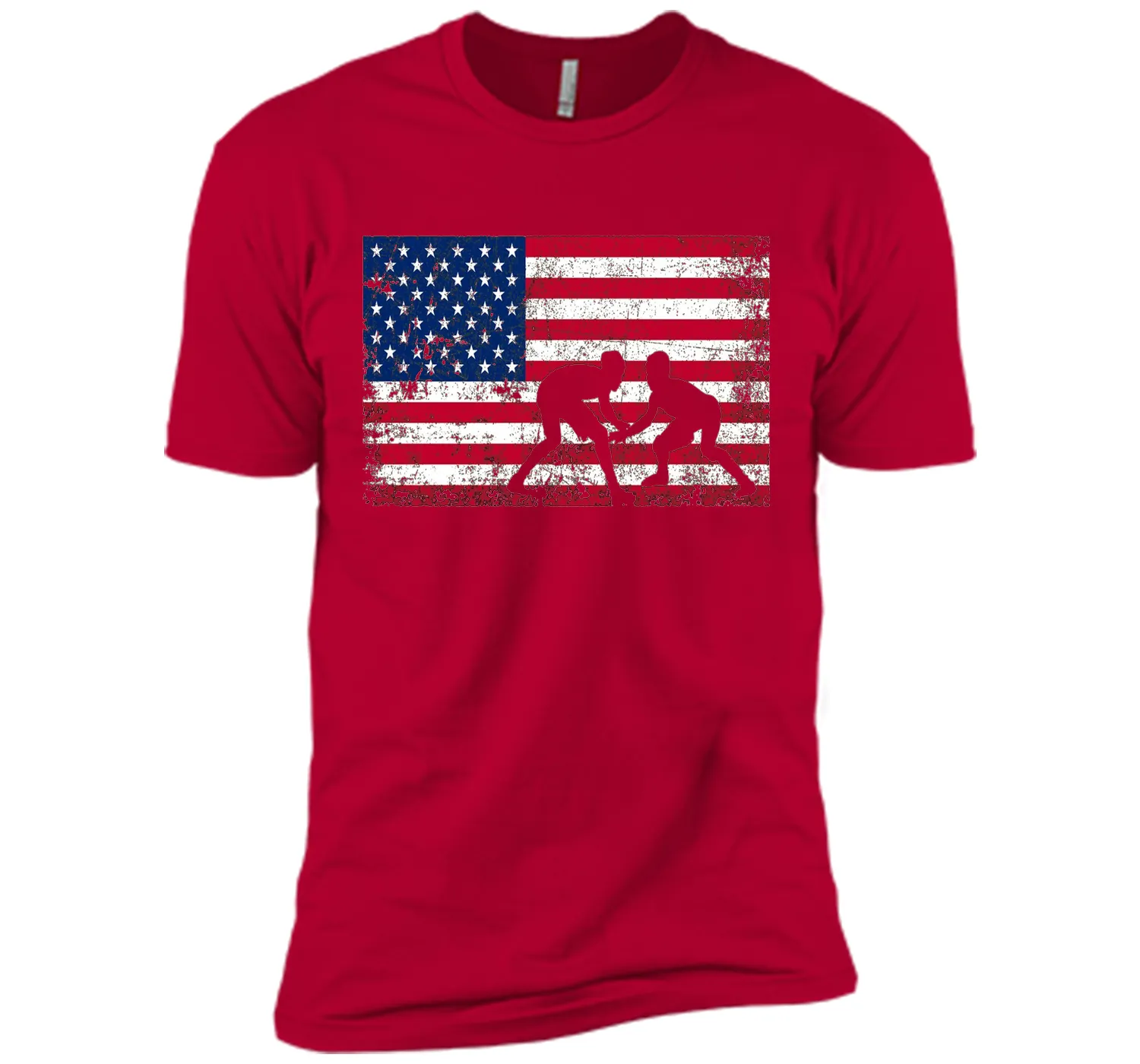 American Flag Wrestling T-shirt - Wrestling Team Gift