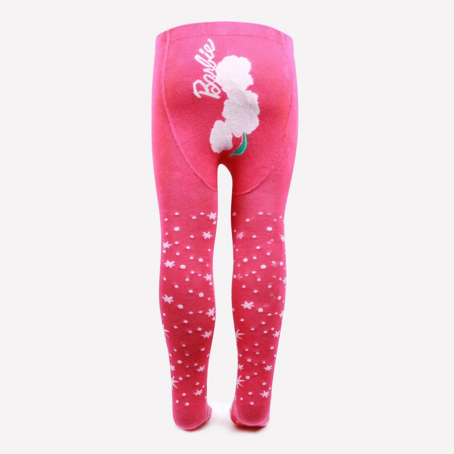 Barbie Printed Knitted Tights For Baby Girls - Pink