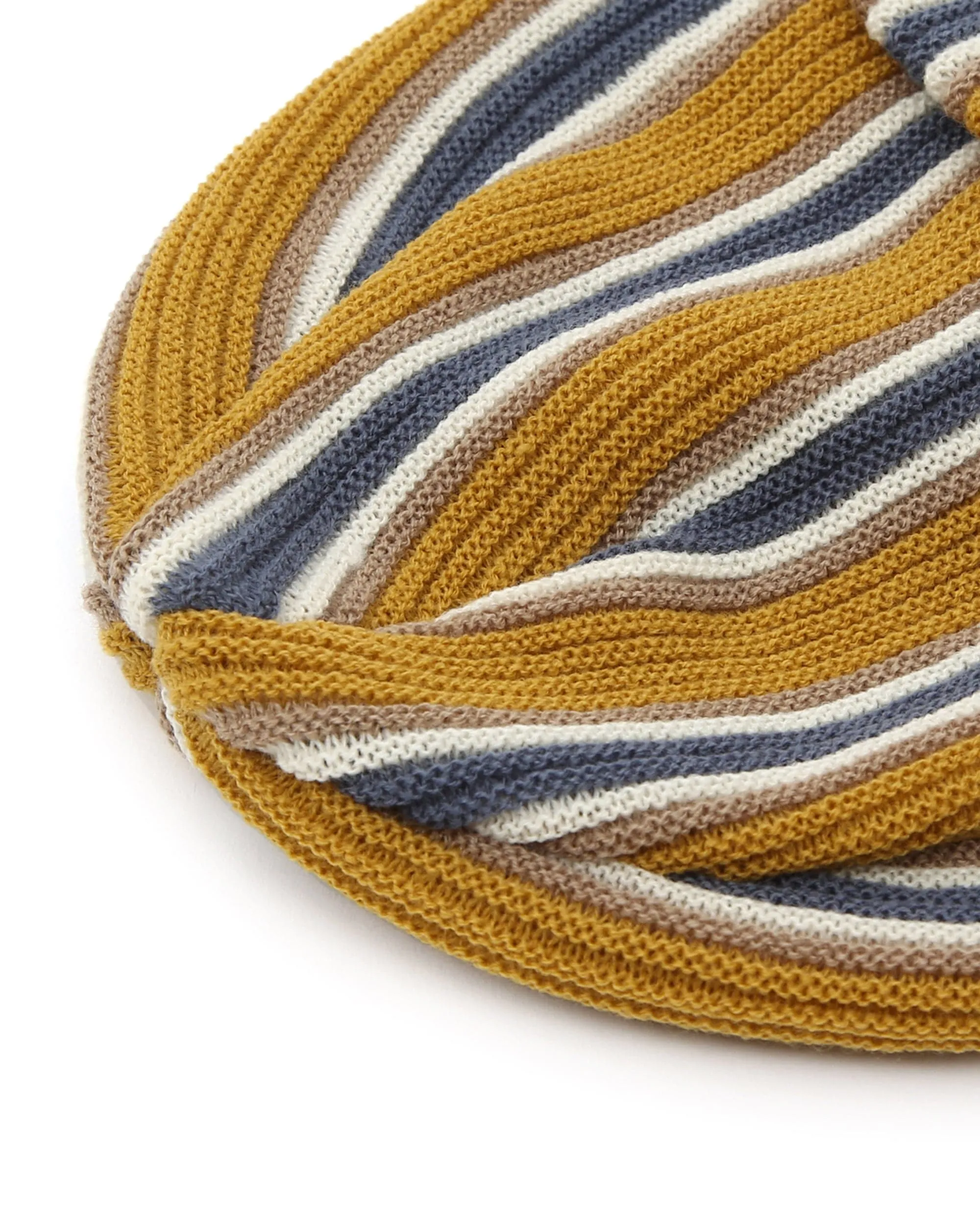 BEANIE / VERTICAL STRIPE / MUSTARD
