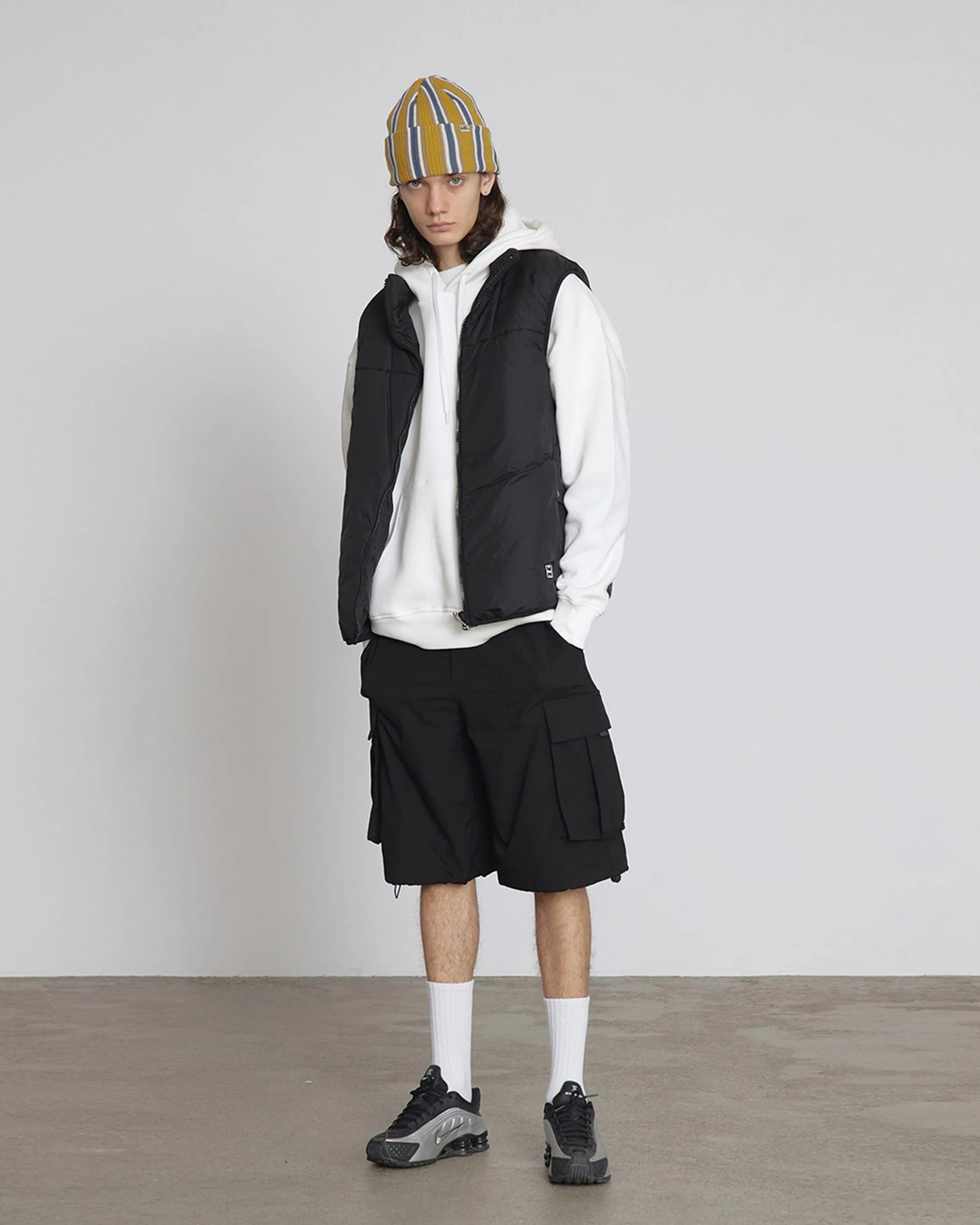 BEANIE / VERTICAL STRIPE / MUSTARD