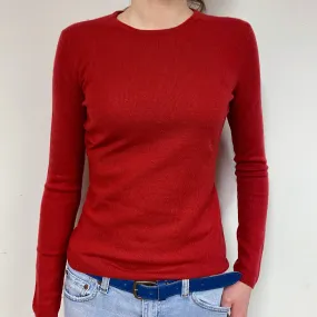 Berry Red Cashmere Crew Neck Jumper Extra Small