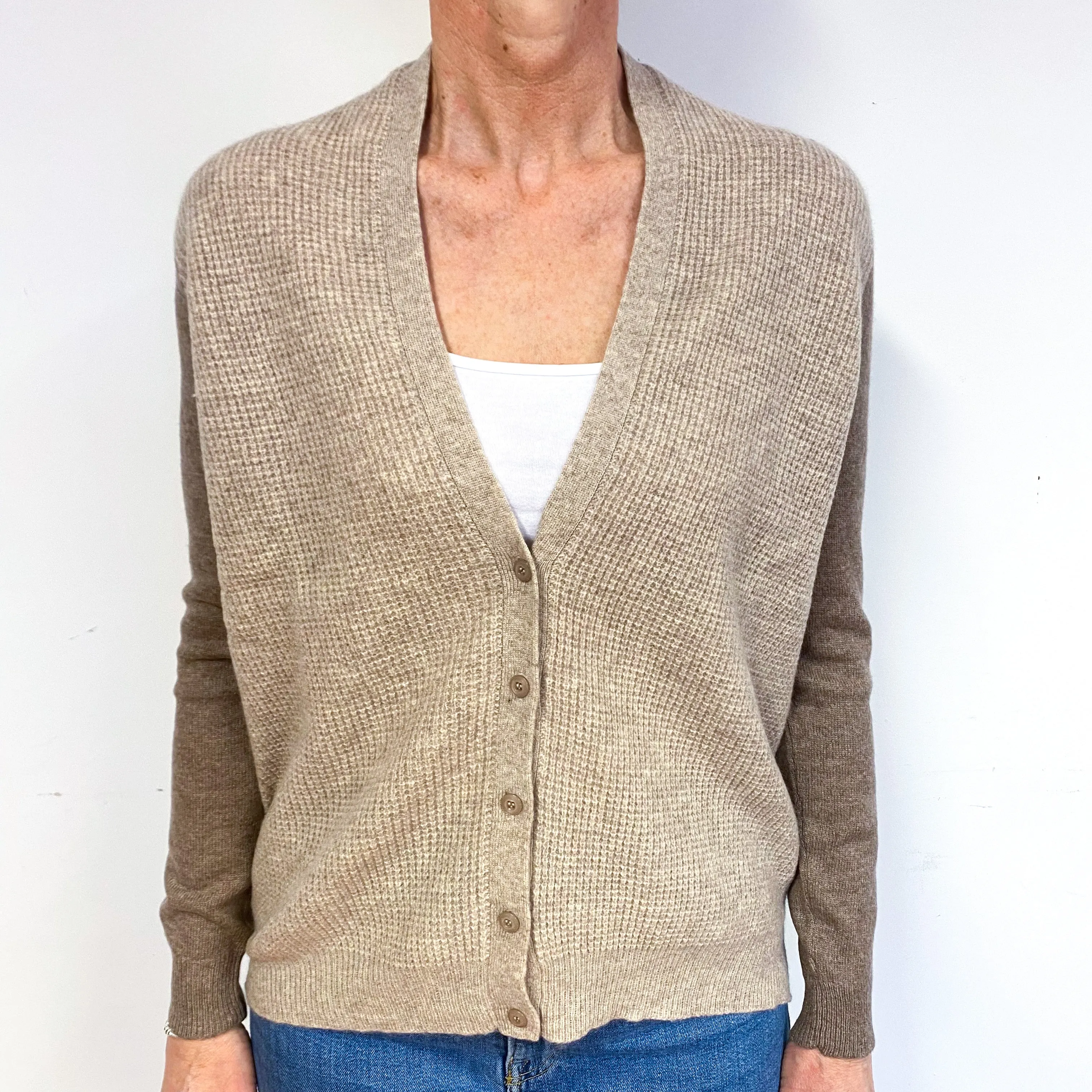 Biscuit Brown Cashmere Cardigan Medium