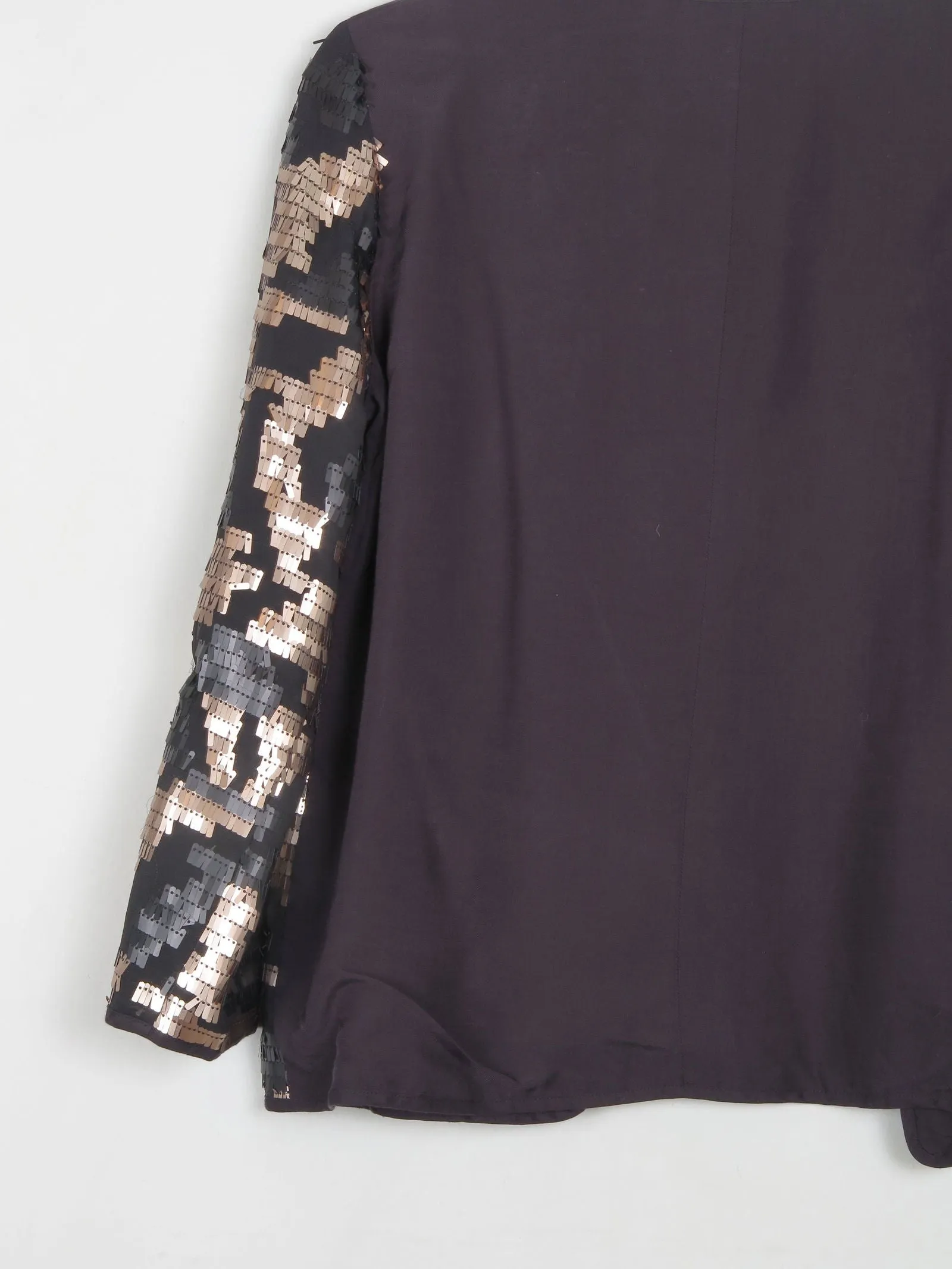 Black & Gold Sequin Cropped Jacket Xs/S
