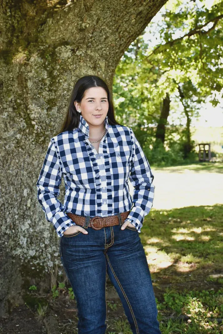 Black Colt Sara L/S Shirt  - Navy Check