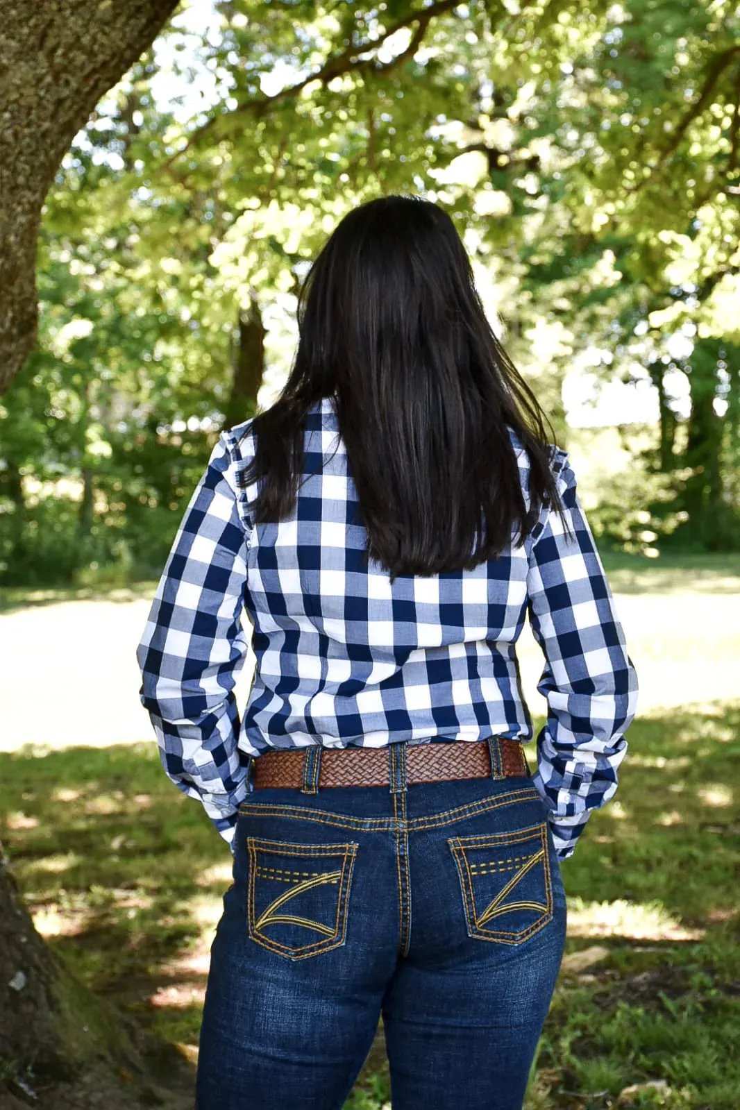 Black Colt Sara L/S Shirt  - Navy Check
