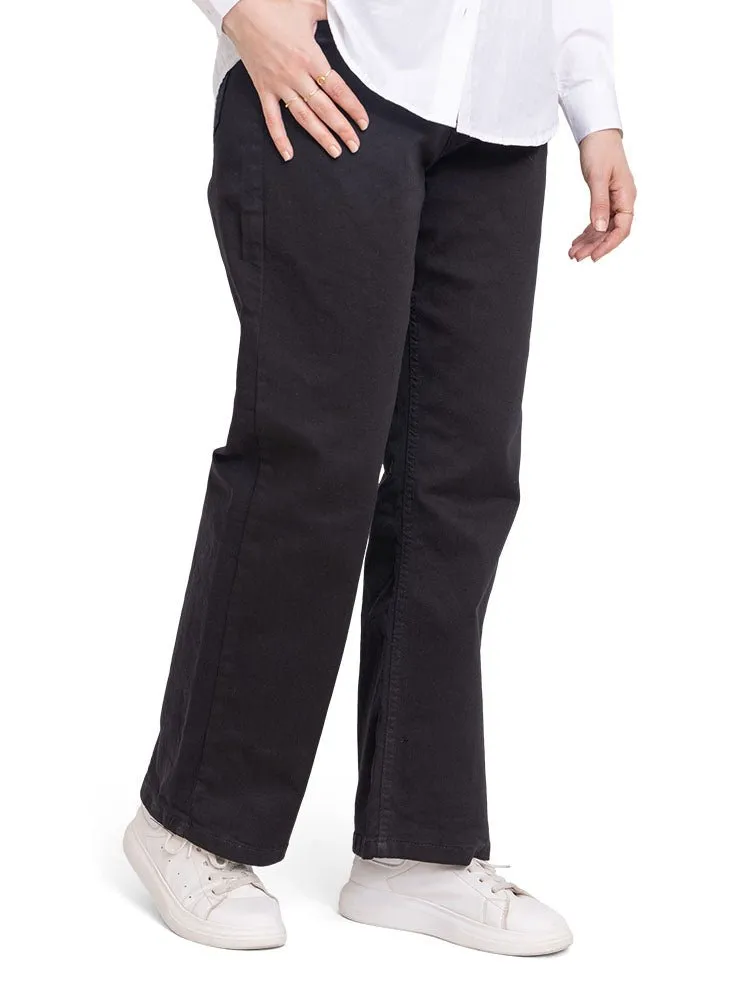 Black Wide Gabardine