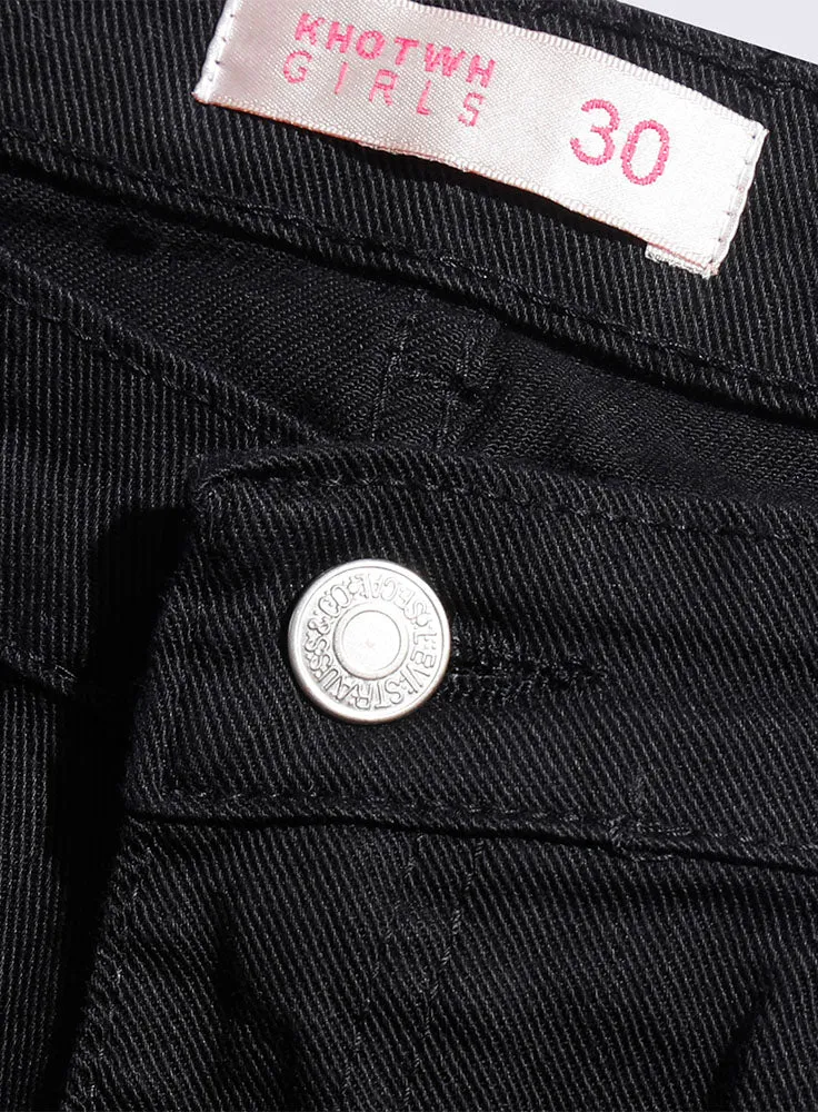 Black Wide Gabardine