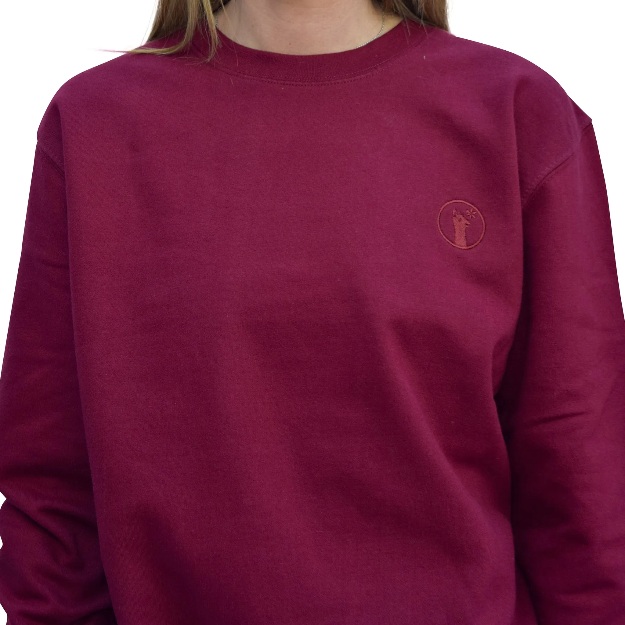 Burgundy Llama Sweatshirt