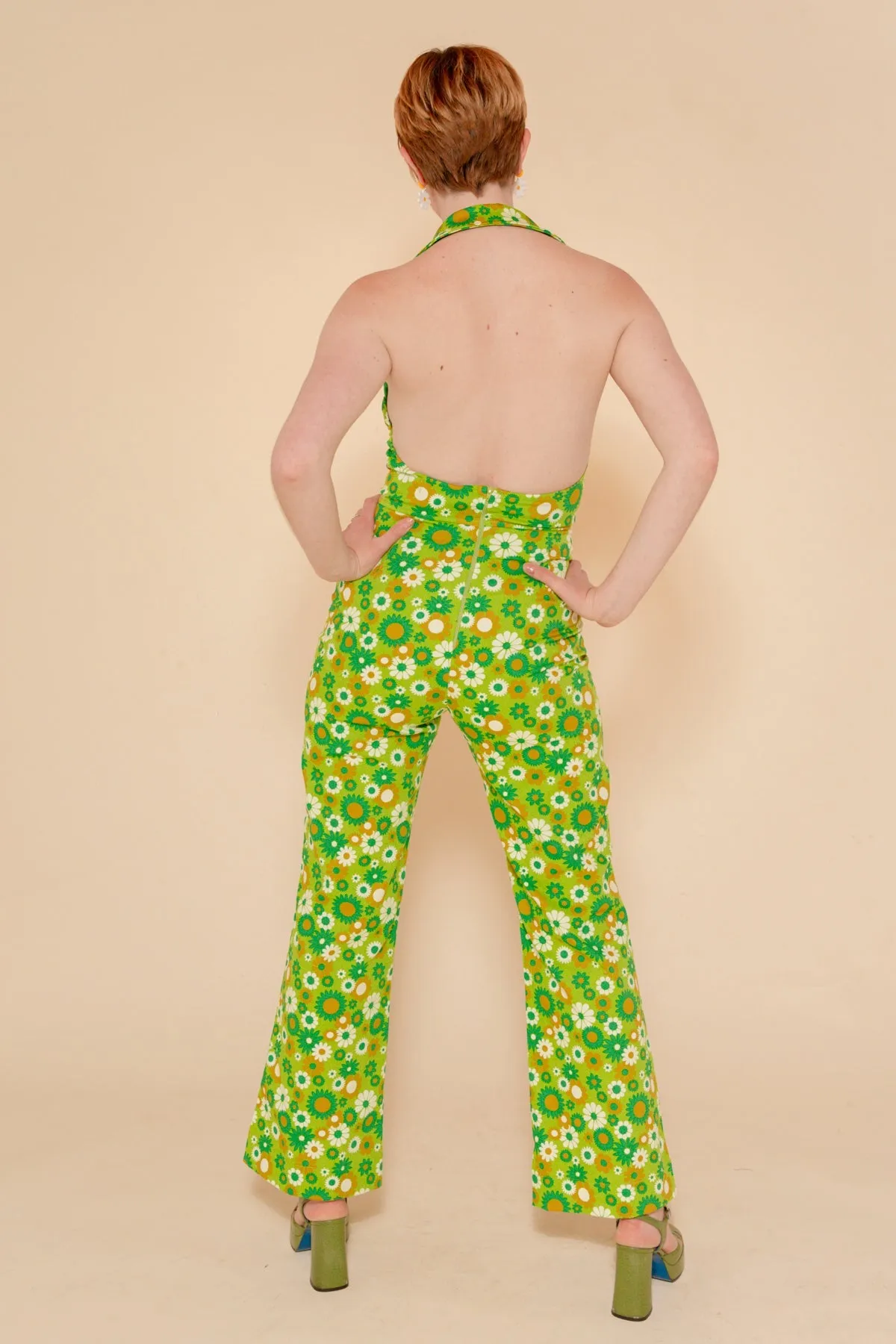 Cecilia Jumpsuit in Green Daisy