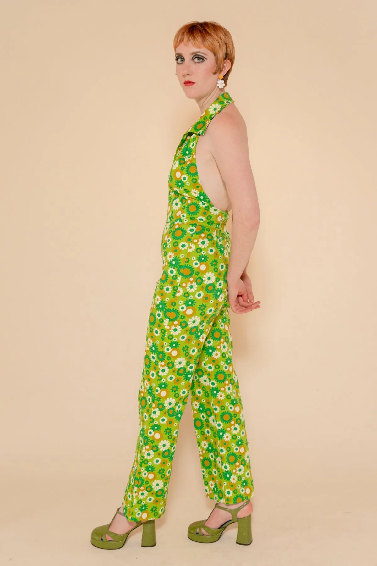 Cecilia Jumpsuit in Green Daisy