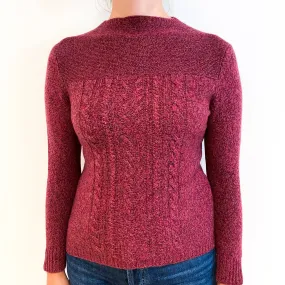 Cherry Pink Marl Cashmere Turtle Neck Jumper Small