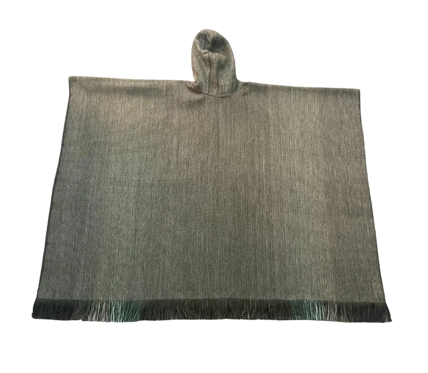 Cozy Striped Grey Reversible Pullover Alpaca Wool Poncho