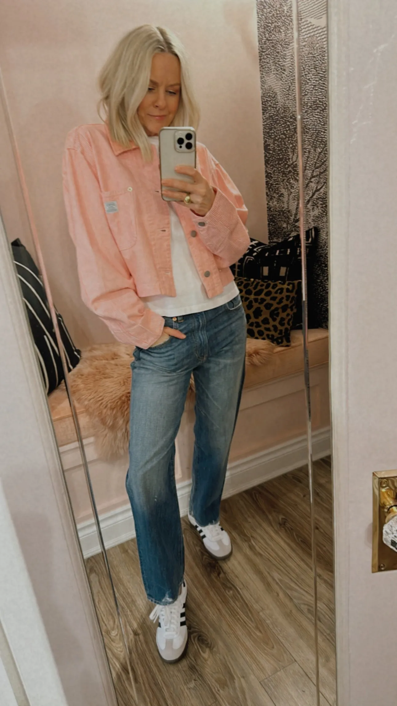 Cropped Chore Jacket Railroad Vivid Pink