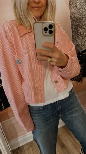 Cropped Chore Jacket Railroad Vivid Pink