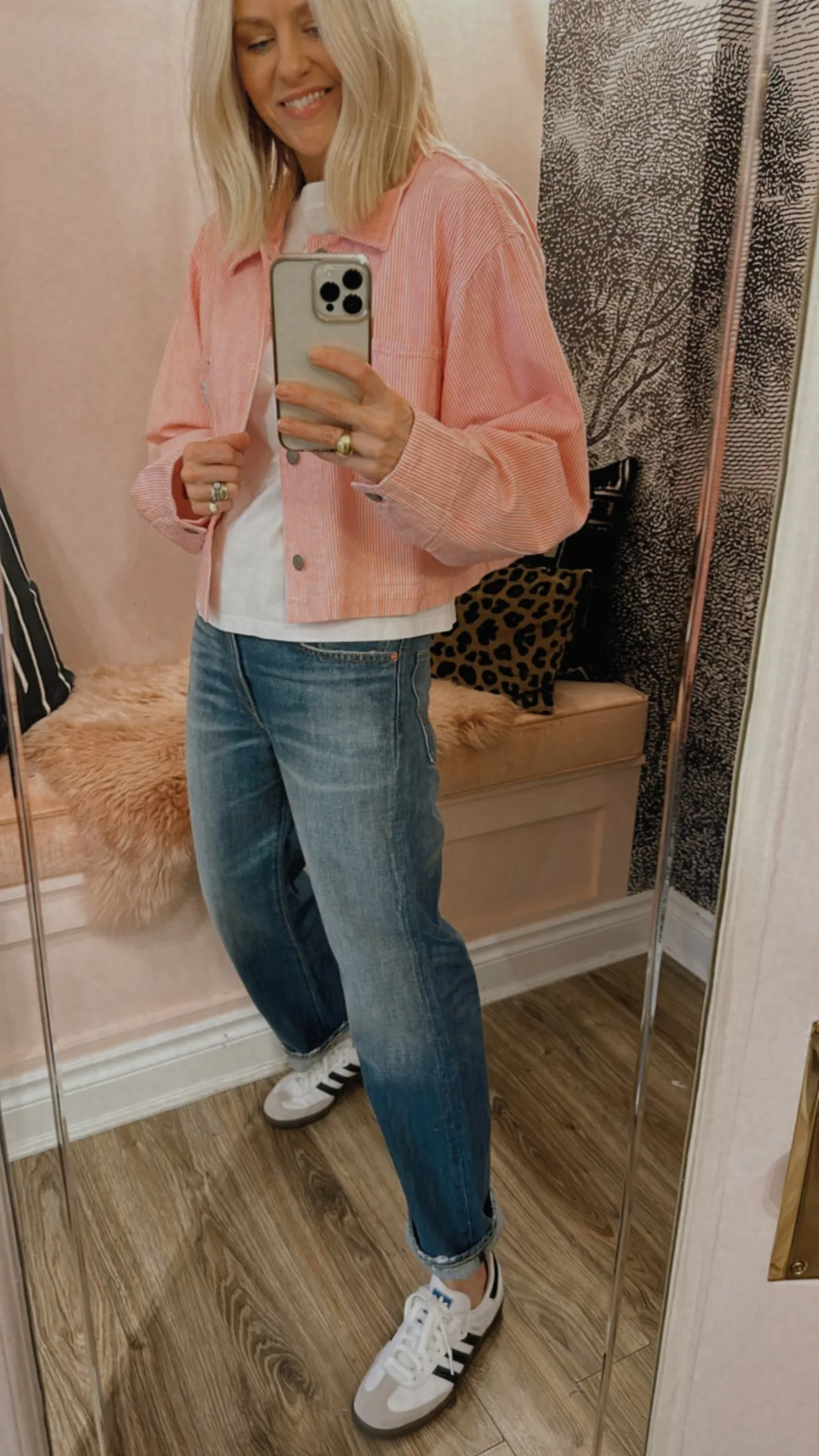 Cropped Chore Jacket Railroad Vivid Pink