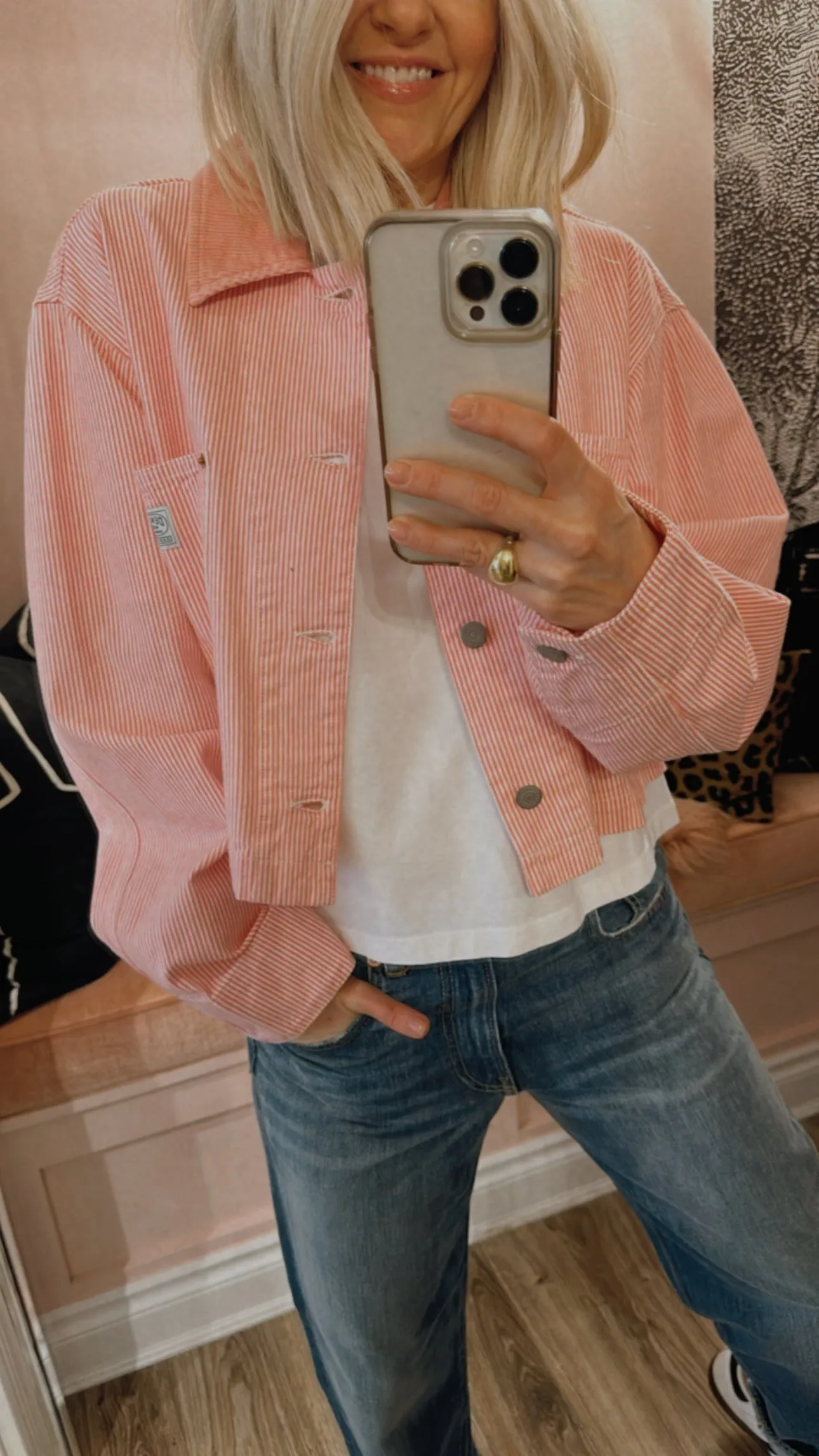 Cropped Chore Jacket Railroad Vivid Pink