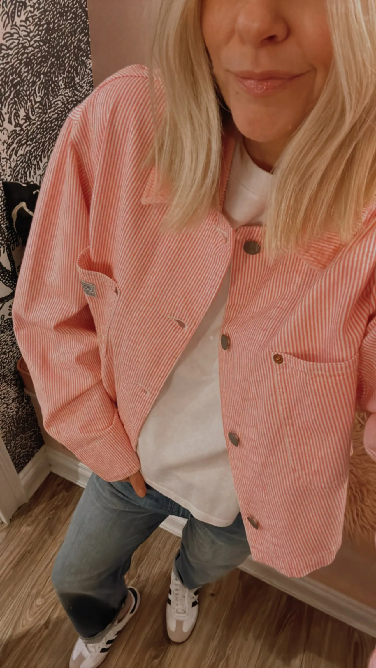 Cropped Chore Jacket Railroad Vivid Pink