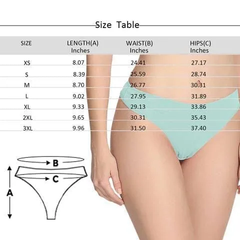 Custom Face Underwear Personalized Red Cat Lingerie Women's Classic Thong Valentine's Gift for Girlfriend or Wife