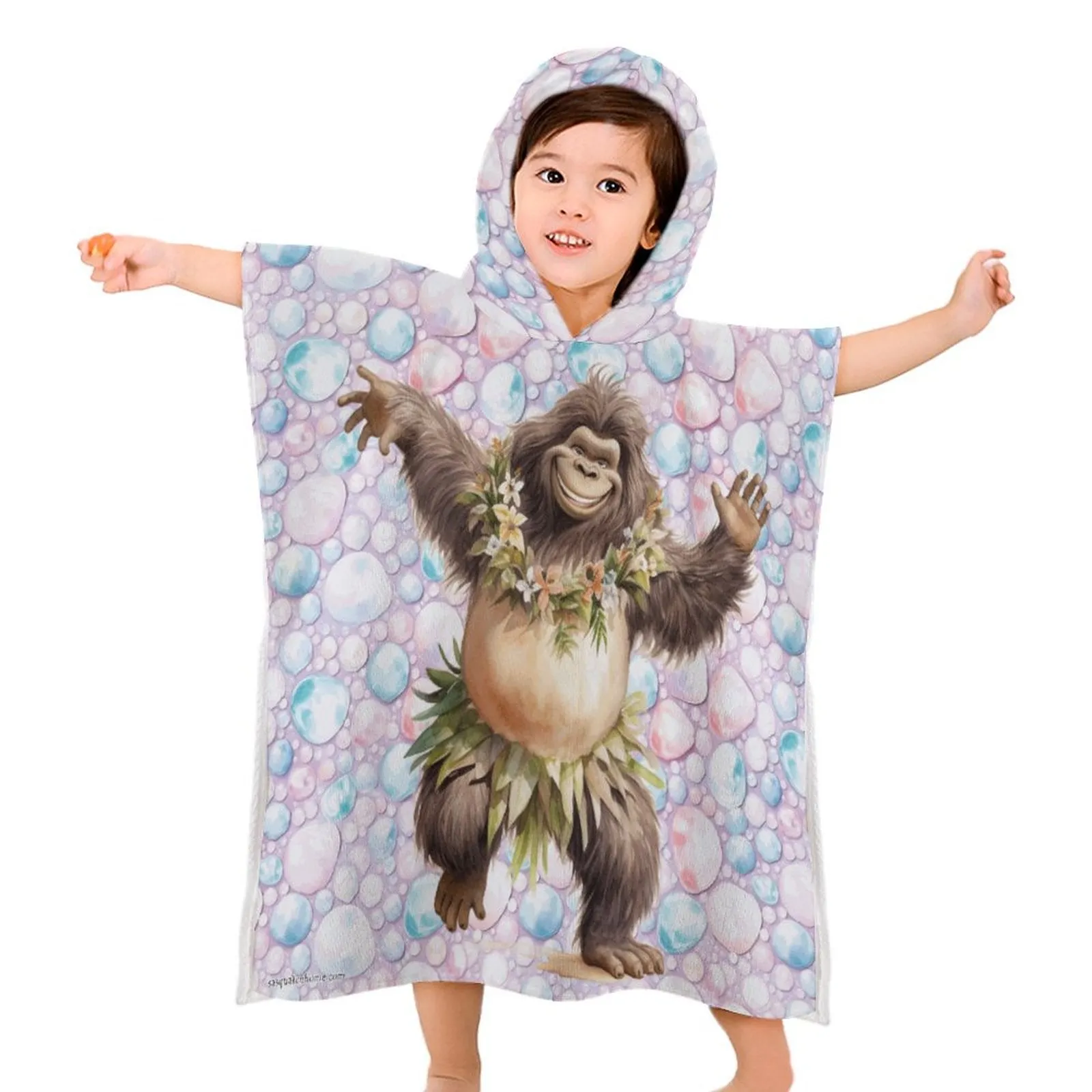 Dancing Bigfoot, Sasquatch, Terry Cloth Hooded Towel for Kids, Children