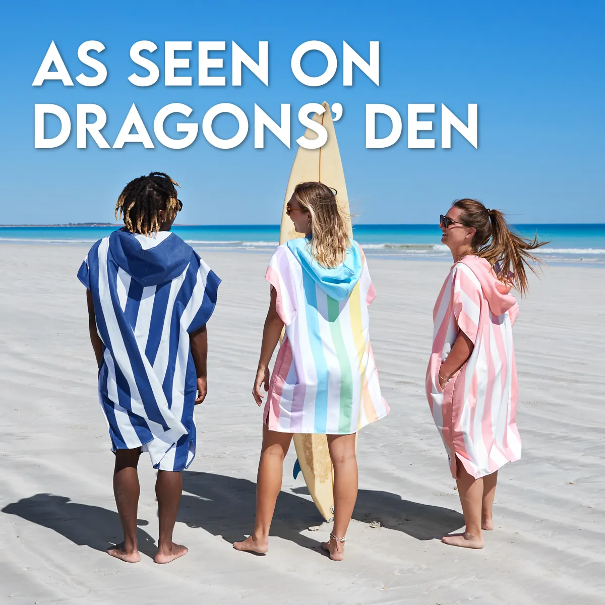 Dock & Bay Poncho Adults - Unicorn Waves - Customised Embroidery Personalised for You