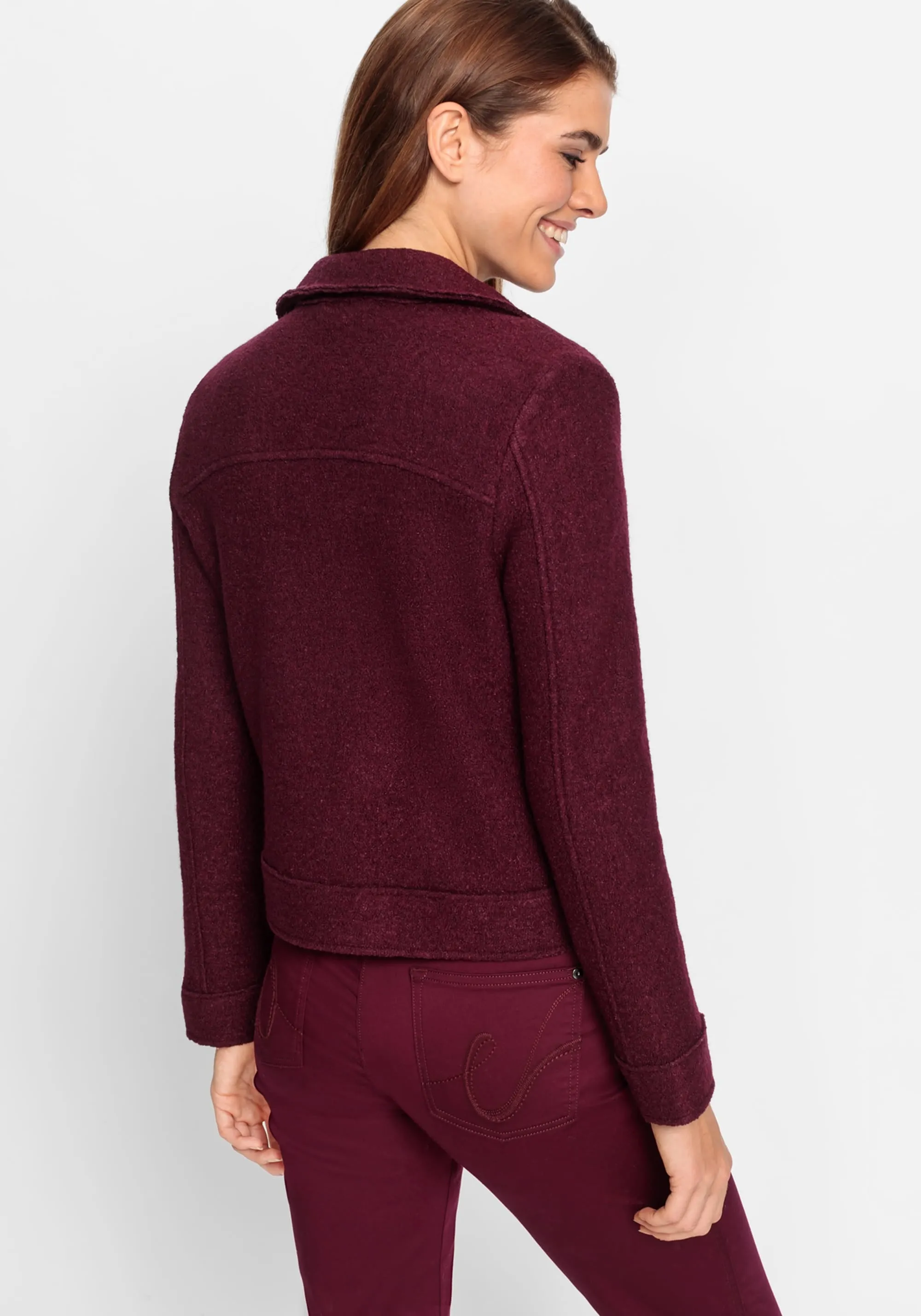 Double Breasted Boiled Wool Jacket