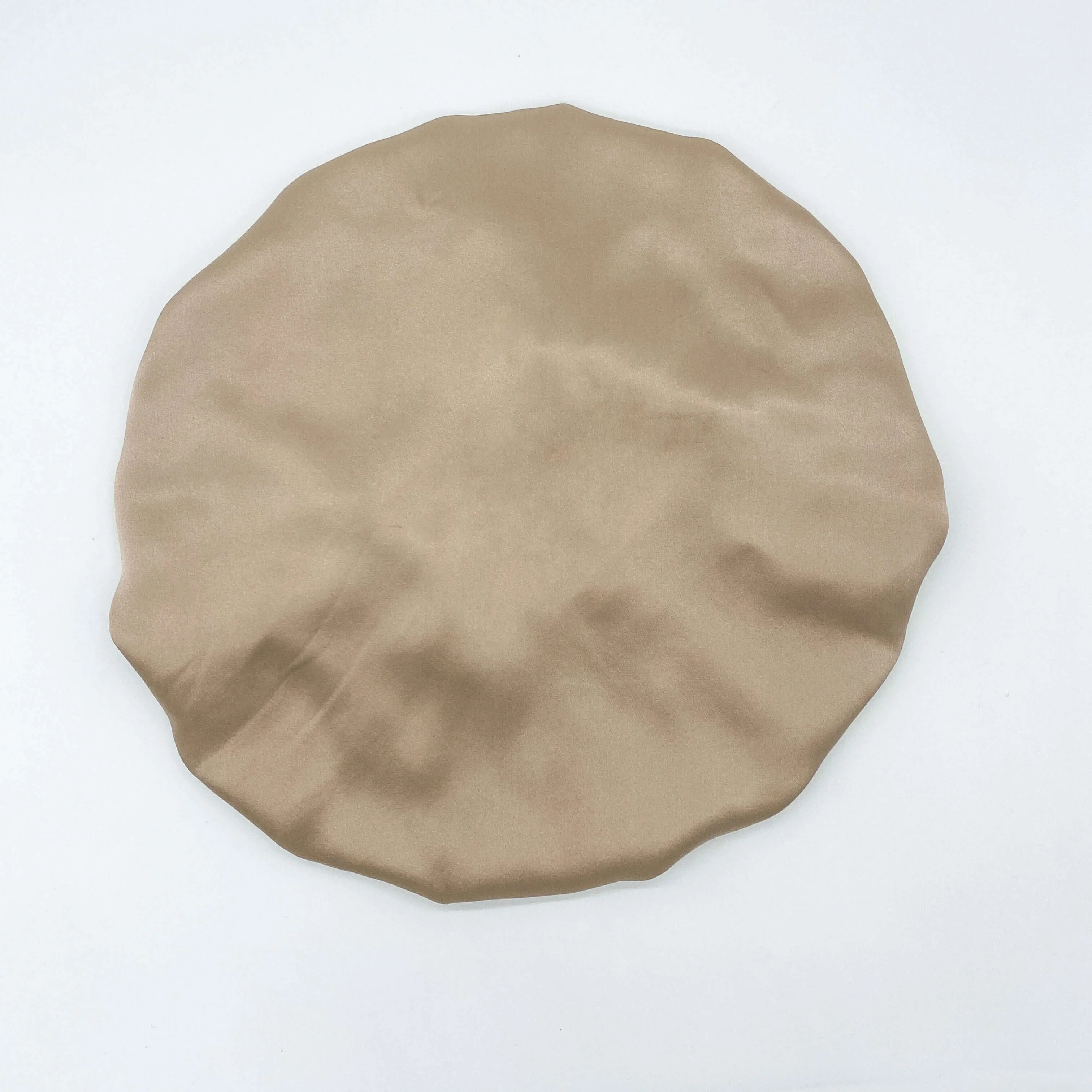 Double Layer Women Silk Hair Bonnet 100% Mulberry Silk Turban - Champagne Gold - Medium to Large