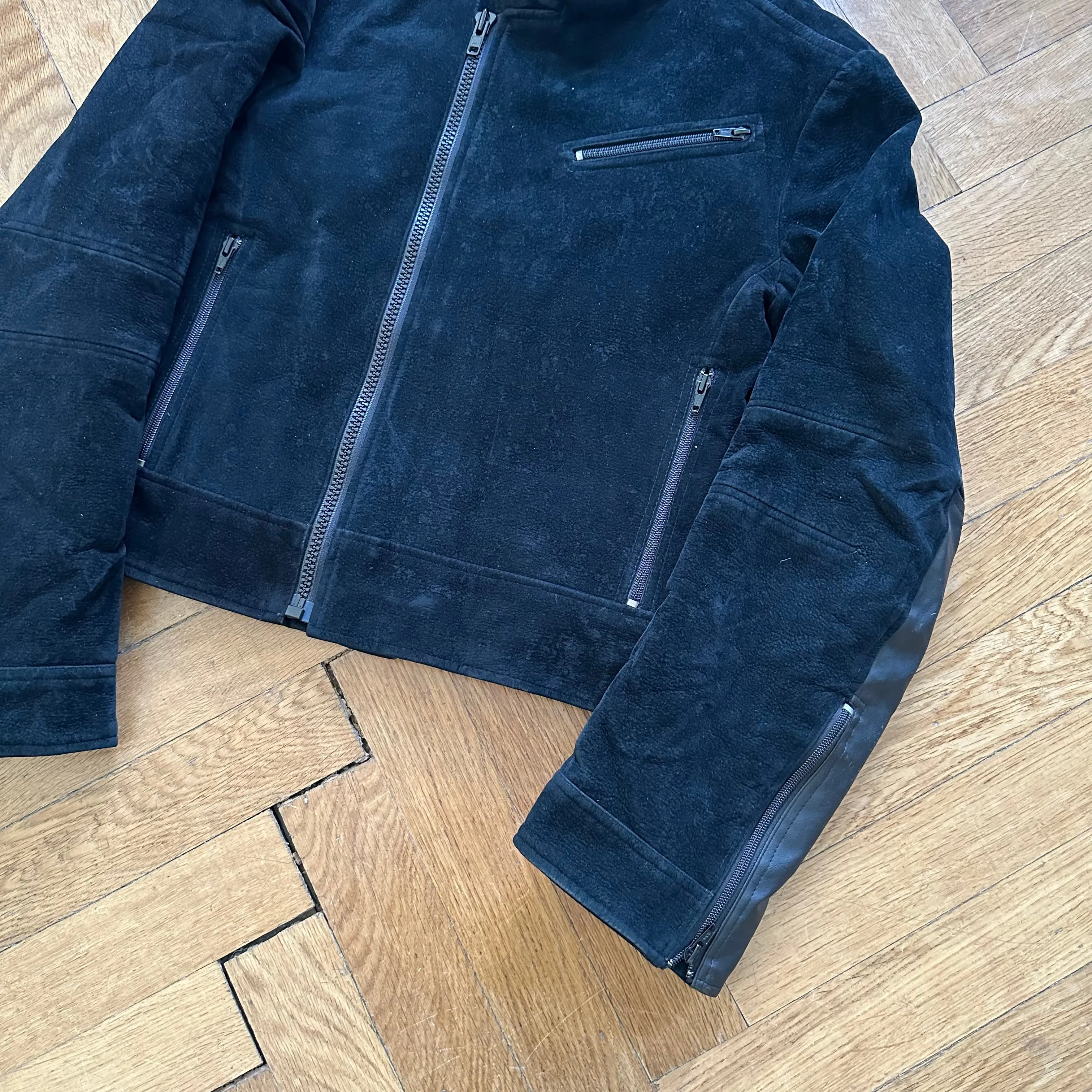 Dries van Noten 1990s Velvet Biker Jacket