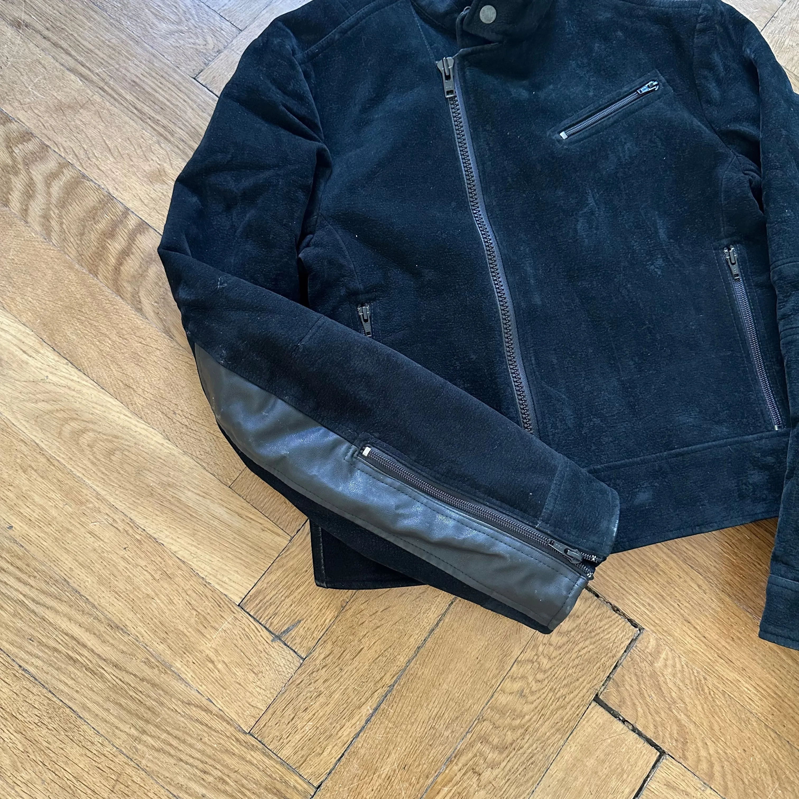 Dries van Noten 1990s Velvet Biker Jacket