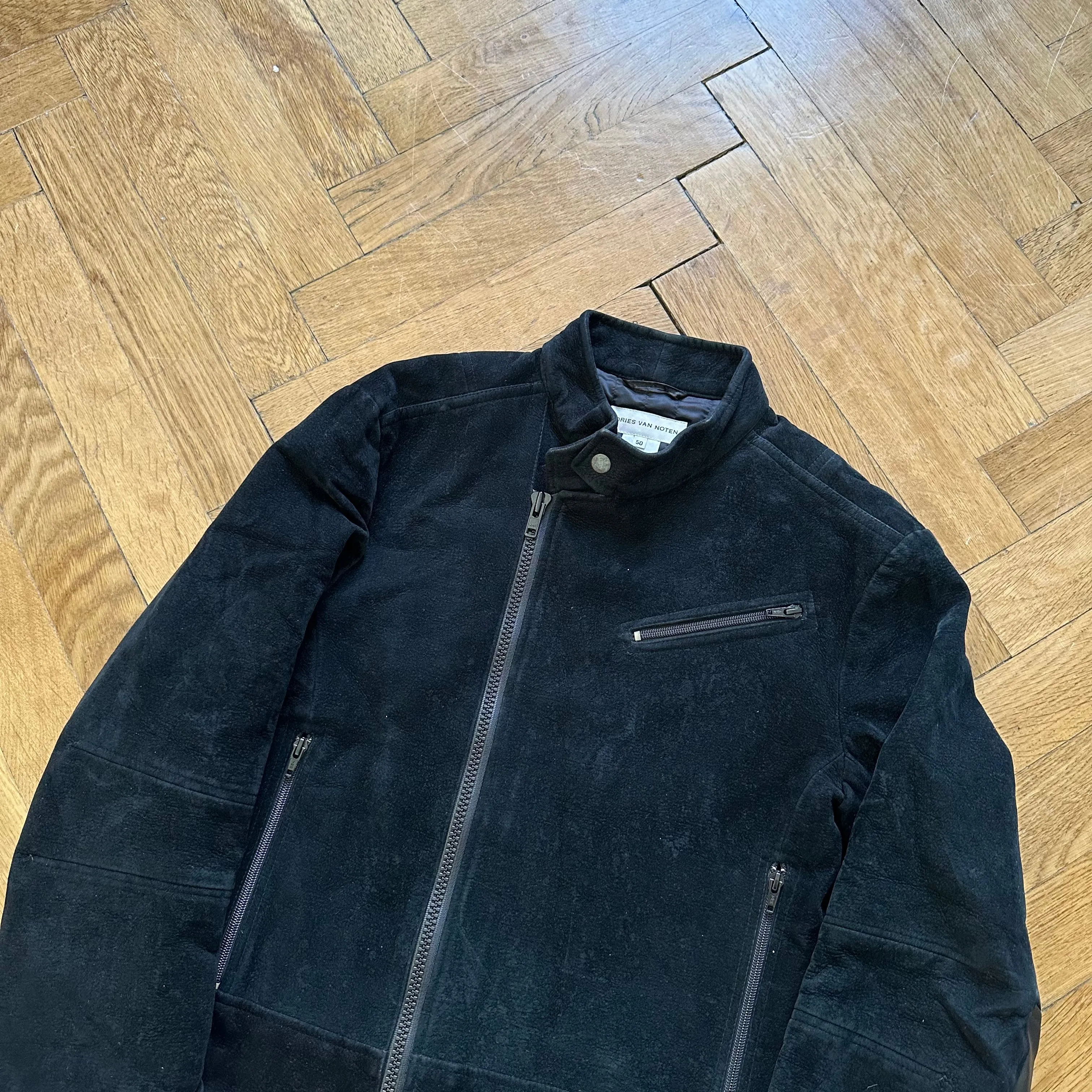 Dries van Noten 1990s Velvet Biker Jacket