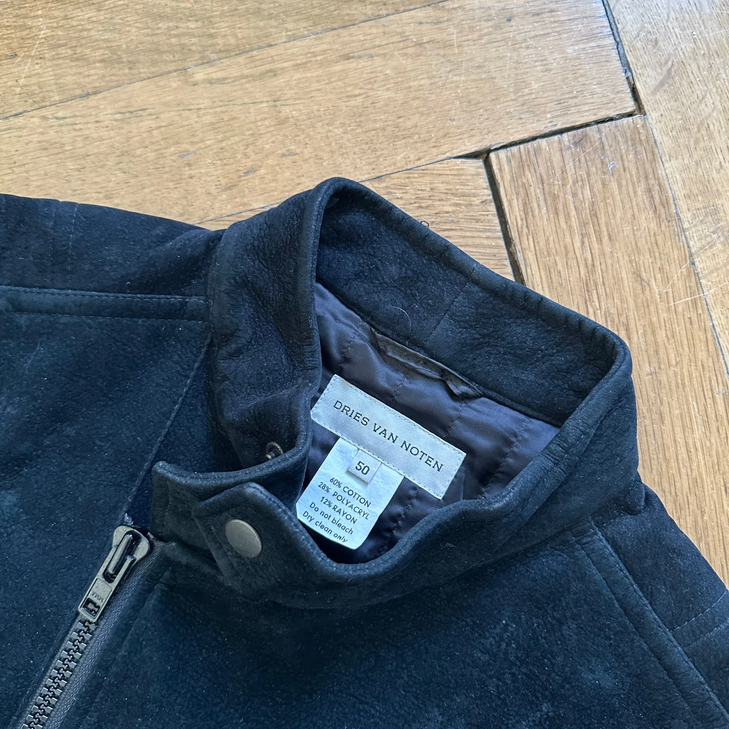 Dries van Noten 1990s Velvet Biker Jacket