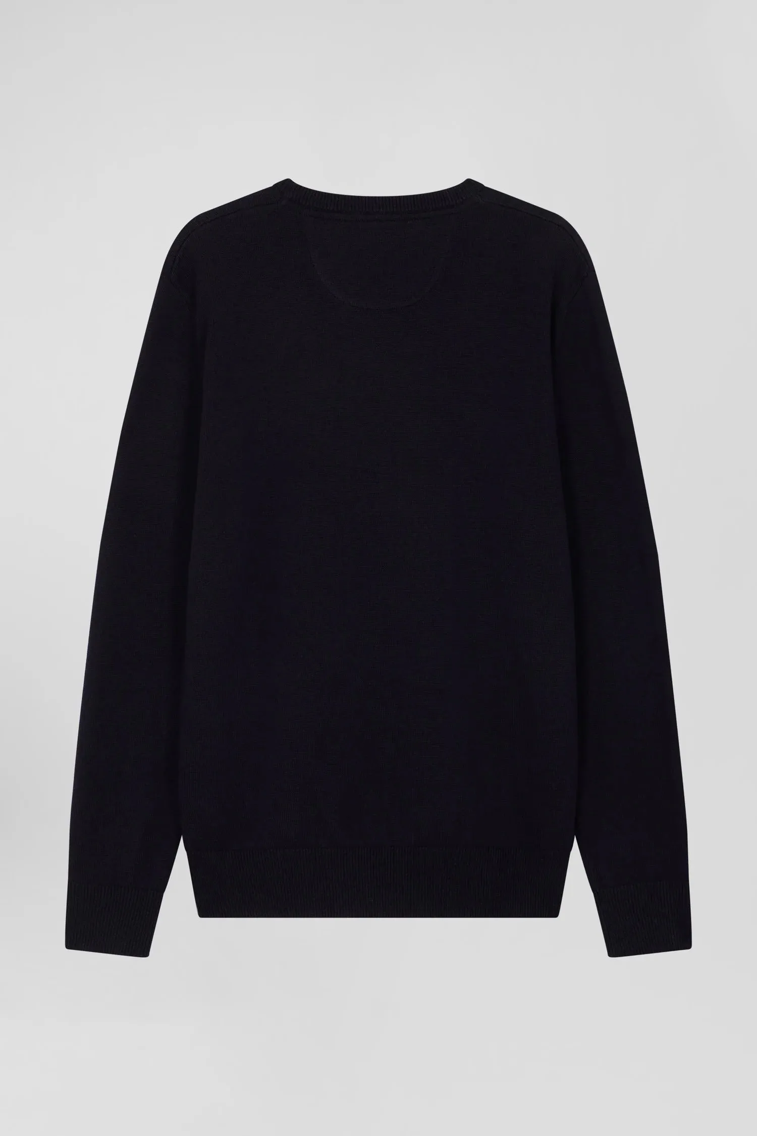 Eden Park Regular Wool and Cotton Crew Neck Jumper - Dark Blue