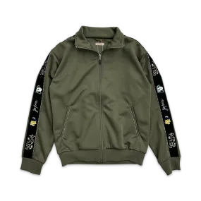 Embroidered Velvet Trimmed Track Jacket "Olive"