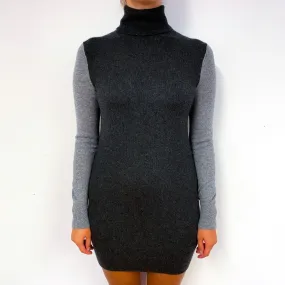 Equipment Charcoal Grey Cashmere Polo Neck Jumper Dress