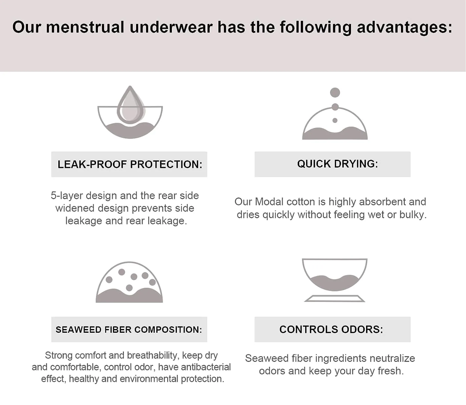 [FDA] Durable Leak-Proof Boyshorts for Heavy Flow and Postpartum Care without PFAS
