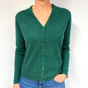 Forest Green Scottish Cashmere V-Neck Cardigan Medium