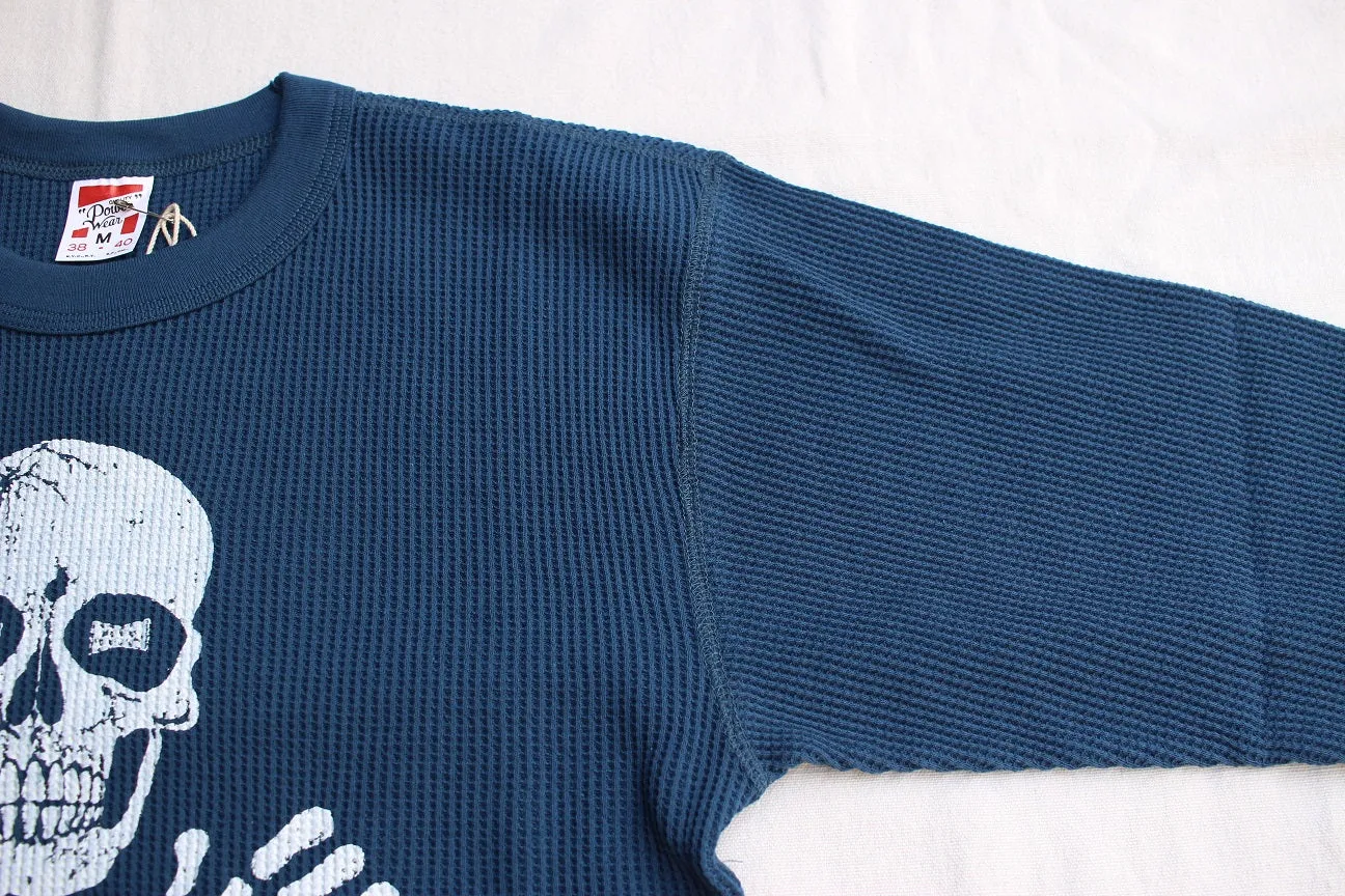 FREEWHEELERS / "Hello there" CREW NECK THERMAL LONG SLEEVE SHIRT (#2235005,BLUEBERRY)