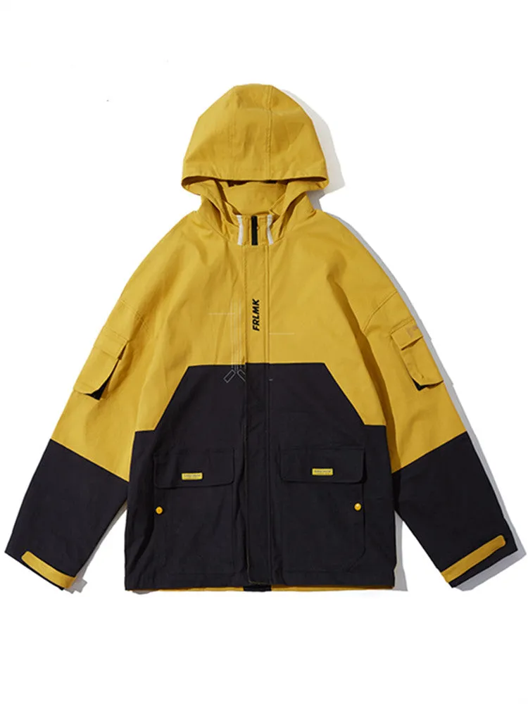 FRLMK MONKING YELLOW BLACK CONTRAST COLORWAY UNISEX HOODIE OVERCOAT